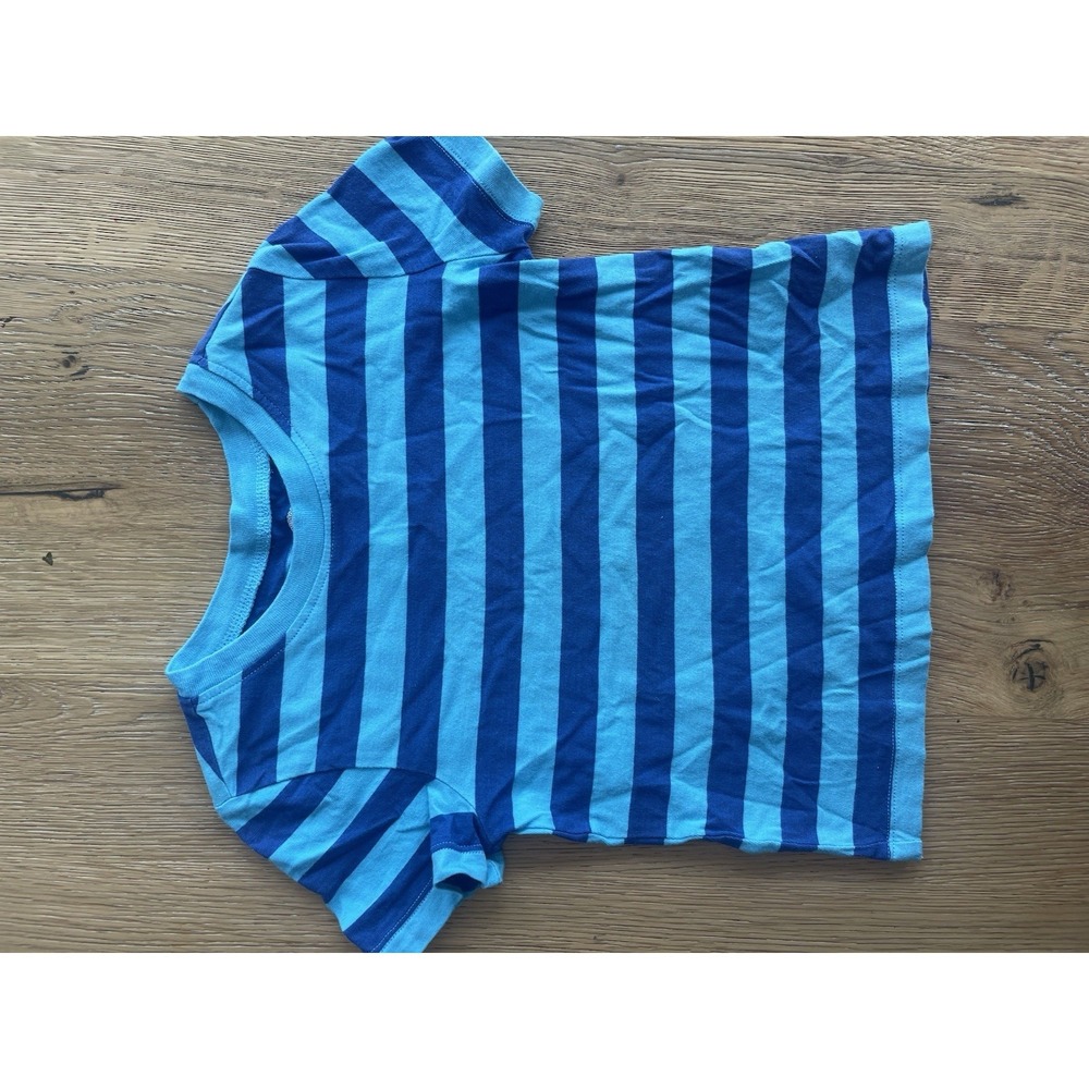 babyGap Boys Striped T-Shirt Blue/Light Blue Crew Neck Knit Short Sleeve 2Y